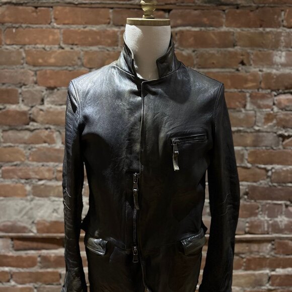Empresa Distressed Moto Leather Jacket - Picture 2 of 14